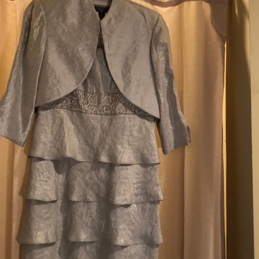 Silver R&M Richards After Five Ruffle Dress